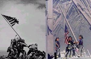 NYC and USMC flag raising